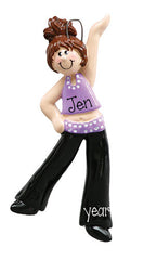 BRUNETTE FEMALE DANCE ORNAMENT / MY PERSONALIZED ORNAMENTS