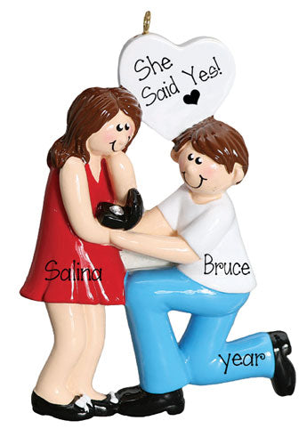 He Got Down on One Knee ENGAGEMENT Ornament