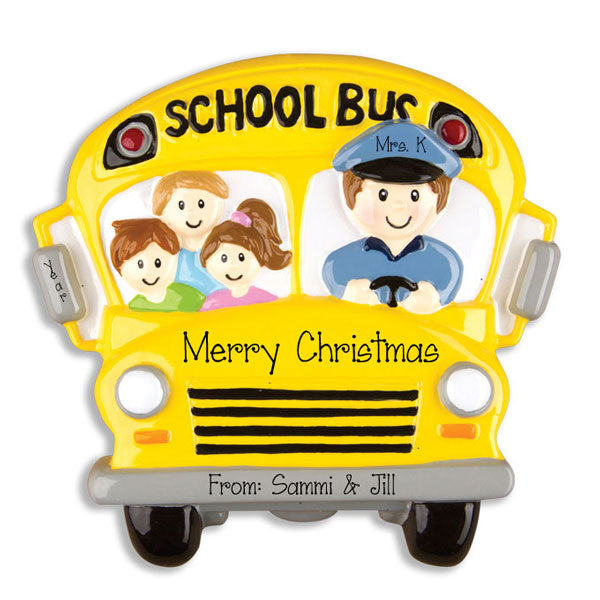 SCHOOL BUS Personalized Christmas Ornament