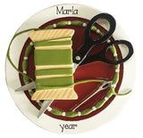 Sewing with needle, Thread and Scissors~Personalized Christmas Ornament