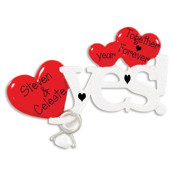 ENGAGEMENT "SHE SAID YES" - Personalized Ornament