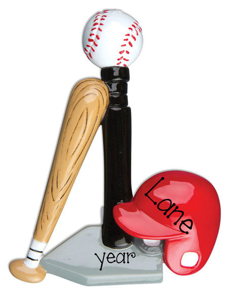 T-BALL WITH HELMET, BALL AND BAT / MY PERSONALIZED ORNAMENTS