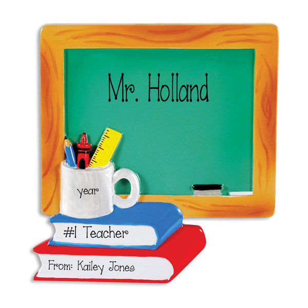 TEACHER'S Chalkboard - Personalized Christmas Ornament