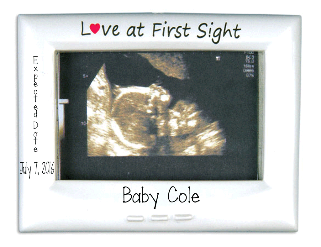 Baby Ultrasound-"Love at First Sight" Photo Frame~Personalized Ornament