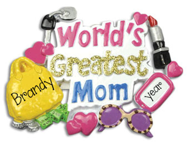 World's Greatest MOM~Personalized Christmas Ornament