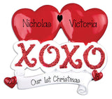 HUGS AND KISSES XOXO COUPLES PERSONALIZED ORNAMENTS/MY PERSONALIZED ORNAMENTS